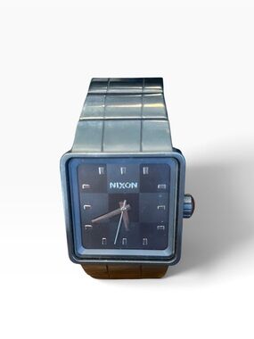 🖤 Nixon The Quatro Gunmetal Square Watch | Checkerboard Dial